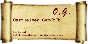Osztheimer Geréb névjegykártya